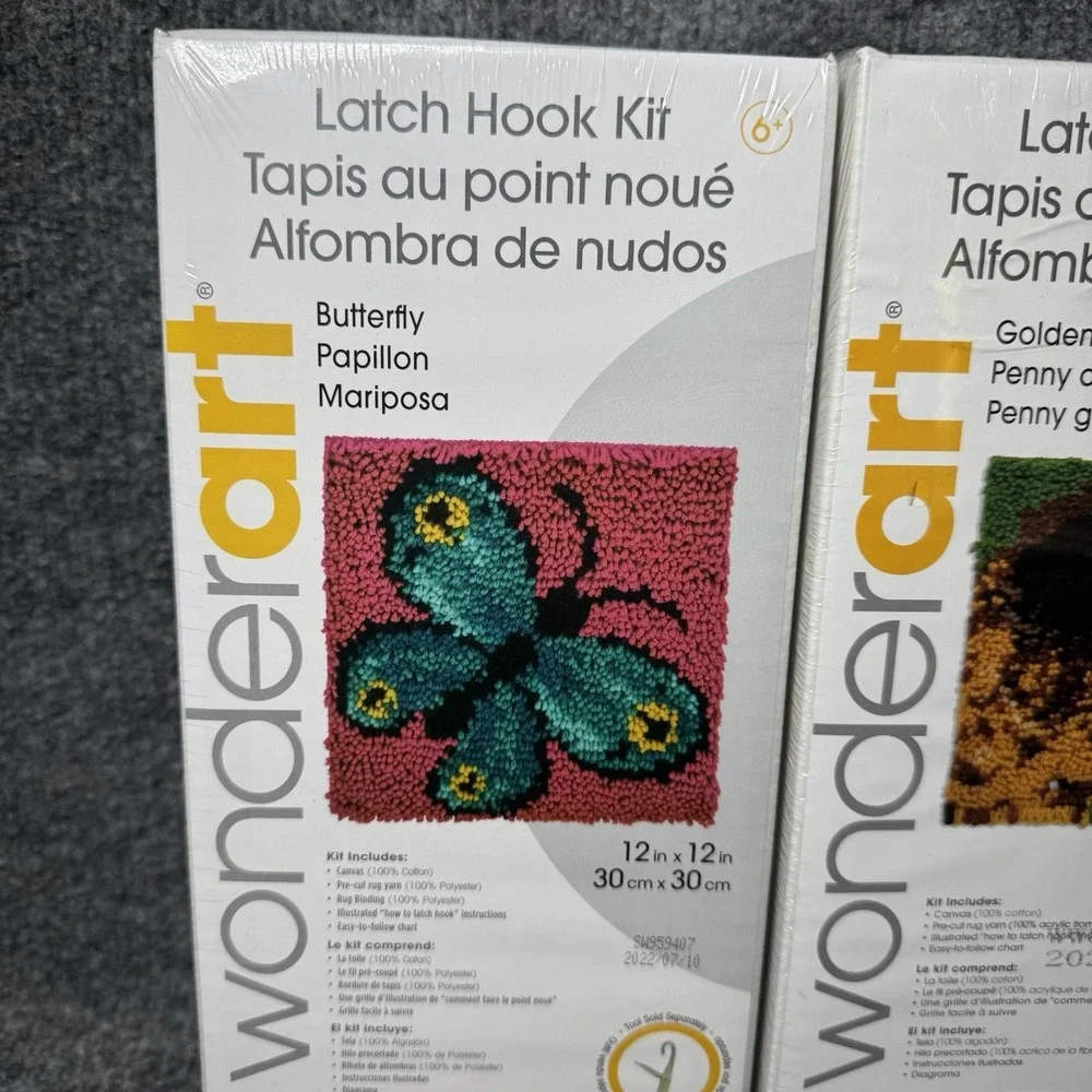 Wonder Art Caron Butterfly & Golden Penny Latch Hook Kit‎ NEW SEALED